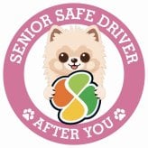 カーサイン 高齢者マーク SENIOR SAFE DRIVER ポメ柴 ステッカー シール 直径13cm 肉球 日本製 車