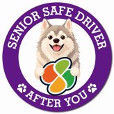 カーサイン 高齢者マーク SENIOR SAFE DRIVER ウルフドッグ マグネット 強力 直径13cm 肉球 日本製 車 ステッカー