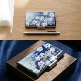 名刺入れ『間』和柄 和風 カードケース 夜桜 伝統工芸 職人 手作り 名入れ 記念日 誕生日 ギフト 送料無料 和風 ハンドメイド 立体彩色 螺鈿風 20代 40代 50代 プレゼント お祝い 還暦 退職 卒業