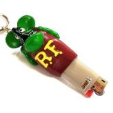 ライターキャップ ラットフィンク 選べる 3色 グリーン オレンジ ピンク おしゃれ RatFink ライターケース キーリング キーホルダー かわいい BICライター付き かっこいい 男性 メンズ プレゼント ギフト