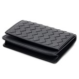ボッテガヴェネタ 名刺入れ イントレチャート メンズ レディース カードケース BOTTEGA VENETA ブラック 黒 本革 ラムレザー 羊革 ビジネス 名刺ケース カードホルダー 174646 V3UN1 1275