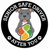 カーサイン 高齢者マーク SENIOR SAFE DRIVER スタッフォードシャーブルテリア ステッカー シール 直径13cm 肉球 日本製 車