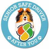 カーサイン 高齢者マーク SENIOR SAFE DRIVER シェットランドシープドッグ マグネット 強力 直径13cm 肉球 日本製 車 ステッカー