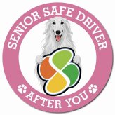 カーサイン 高齢者マーク SENIOR SAFE DRIVER ボルゾイ マグネット 強力 直径13cm 肉球 日本製 車 ステッカー