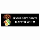 カーサイン 高齢者マーク SENIOR SAFE DRIVER ダックスフンド ステッカー シール 長方形 20x6.7cm 肉球 日本製 車