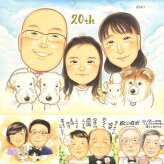 結婚20周年の記念に、ありきたりではない贈り物を探している方へ。修正無料で、納得しながら進められます。 ギフト 似顔絵 結婚記念日 手描き 贈り物 プレゼント 名入れ 結婚20周年 銀婚式 結婚記念日 家族 夫婦 両親 修正無料 下書き確認 名入れ サプライズ 宝物 喜ばれる かわいい 感謝 記念日 周年 親孝行 結婚20周年 オーダーメイド 大人数 結婚祝い カラフル 傘寿祝い 感動 披露宴