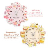 ハローキティ ポムポムプリン 壁掛け時計 サンリオ sanrio 掛け時計 アクリル ウォールクロック 透明 クリア キャラクター 時計 とけい 子供 大人 かわいい おしゃれ インテリア 子供部屋 リビング 寝室 誕生日 プレゼント ギフト キティ 新生活 お祝い 模様替え 保証書付き