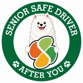 カーサイン 高齢者マーク SENIOR SAFE DRIVER サモエド ステッカー シール 直径13cm 肉球 日本製 車