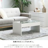 テーブル ガラス ホワイト 白 リビング かわいい ロー 収納付き 韓国 インテリア 北欧 ディスプレイ コレクション 小さめ 一人暮らし 新生活 シンプル 長方形 強化ガラス 木製 幅75cm iwt-902