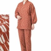 作務衣 楽粋 総柄 日本製 女性 婦人 さむえ 綿100％ 6220 OK-20 レディース 部屋着 作業着 ルームウエア 制服 ユニフォーム 和食店 仕事着 母の日 ギフト 敬老の日 クリスマスギフト プレゼント 和柄 和装