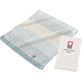 和布小紋（モダン） フェイスタオル [26-0599-108] グリーン KWFK-A0 GR ｜ 現品約34×75cm 綿100% ｜ ギフト 贈り物 挨拶 | 今治タオル シンプル ｜ 化粧箱入