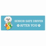 カーサイン 高齢者マーク SENIOR SAFE DRIVER マルシーズー ステッカー シール 長方形 15x5cm 肉球 日本製 車