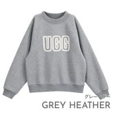 UGG アグ トレーナー レディース 1171477 LOGO CREWNECK ロゴ クルーネック スウェット 長袖 ラグランスリーブ ロゴアップリケ コットンブレンド ブラック チェスナット グレーヘザー 黒 茶色 グレー XS S M