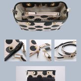 ミニトートバッグ レディース パイソン ドット柄 2way 着脱ポーチ付き 仕切り カラビナ ハンドル着脱 アタッチメントバンド ヘビ革 へび ギフト プレゼント 4FA (06002018r)