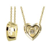 ハワイアンジュエリー ダイヤモンド イエローゴールド ネックレス ハート 14K K14イエローゴールド 一粒ダイヤモンド 鑑定書付 14k カットあずきチェーン太0.9mm ギフトラッピング可能 彼女 妻 女性 レディース プレゼント ハロウィン 【品番：CG-GP103-CH123】