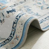 ラグ カーペット マット 洗える おしゃれ ローズ ブラウン ブルー 130×190cm ヴィンテージプリント HOT対応 洗濯機OK カミーナ 北欧 モダン シンプル デザイン かわいい かっこいい ペルシャ 柄 絨毯 敷物 オシャレ アジアン 中東 新生活