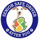 カーサイン 高齢者マーク SENIOR SAFE DRIVER イタリアングレーハウンド ステッカー シール 直径13cm 肉球 日本製 車