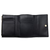 選べる2色 ボッテガヴェネタ BOTTEGA VENETA 三つ折り財布 レディース メンズ マキシイントレチャート 本革 ミニ財布 小銭入れ付き ブラック トープグレー カード6枚 750245 V3UO1