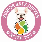 カーサイン 高齢者マーク SENIOR SAFE DRIVER フレンチブルドッグ ステッカー シール 直径13cm 肉球 日本製 車