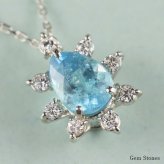 【完売致しました。】 ブラジル産 パライバトルマリン 0.438ct ダイヤモンド ネックレス ペンダント Pt900 850 プラチナ パライバネックレス プラチナネックレス レディース 一粒 シンプル 可愛い グリーン パライバ  Drops