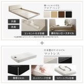フロアベッド デザインフロア 日本製ポケットコイルマットレスセット(セミダブル) ローベッド 低床ベッド ベッドフレーム ロータイプベッド 木製 抗菌 防臭 木製ベッド コンセント2口 マットレス付き 宮棚 タブレット置き 家具 インテリア 新生活 寝具