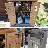 照明 ライト 天然木製カントリー小屋 薄型 物置 倉庫 収納庫 天然木 木製 庭 物入れ おしゃれ 大型 北欧 ナチュラル ガーデニング キャンプ スポーツ 屋外 家具 ブラウン ダークブラウン 木製収納庫 diy 物置小屋 キット 棚 木目調 新生活