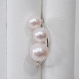 ［pearl625］片耳用 あこや真珠 5.5mm - 7.5mm 3連 ホワイトピンク イヤーカフ SV925