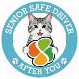 カーサイン 高齢者マーク SENIOR SAFE DRIVER サバ白 ステッカー シール 直径13cm 肉球 日本製 車
