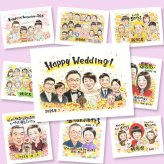 贈り物 ウェルカムボード 似顔絵 プレゼント ギフト 手描き 名入れ 結婚式 ウェルカムボード ウェディング 婚礼 結婚祝い 大人数 新郎 カップル 両親 新婦 下書き確認 名入れ 修正無料 一生もの 宝物 サプライズ 喜ばれる 思い出 ウェディング 一生もの ブライダル 喜寿祝い ホワイトデー お祝いの品 百寿祝い イラスト 白寿祝い 卒寿祝い 贈答品 オーダーメイド