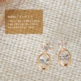K10 ゴールド ピアス イエローゴールド ピンクゴールド ホワイトゴールド 地金入りシリコンキャッチ 大粒キュービックジルコニア オーバル 丸 10金 10K 華奢 上品 インディラ 彼女 妻 女性 レディース 誕生日 プレゼント ハロウィン 【品番：RME-778380-620】