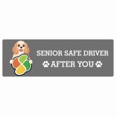カーサイン 高齢者マーク SENIOR SAFE DRIVER アメリカンコッカースパニエル ステッカー シール 長方形 15x5cm 肉球 日本製 車
