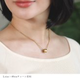 金属アレルギー対応 ペアネックレス ハワイアンジュエリー 純チタン ゴールドカラー ペアネックレス 誕生石 バレル Lサイズ チェーン 長さ選べる イオンプレーティング カップル プレゼント 【品番：CG-TIP403L-RYP】