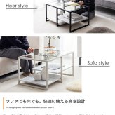 センターテーブル 幅80cm ガラス天板 ローテーブル リビングテーブル ノーイ 大理石調 ストーン柄 棚付き 収納 強化ガラス アイアン脚 モダン おしゃれ 北欧 一人暮らし ワンルーム ホワイト グレー 省スペース ローデスク 来客用 新生活 カフェ
