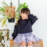 Rora 子供服 通販 キッズスカート チュチュスカート ピアノ発表会 結婚式フォーマル 卒園式入学式 フォーマル ウエストゴム フレアスカート ボリュームスカート チュールスカート アンティーク調 ガーリーレトロ ふんわり可愛い お出かけ着 小学生