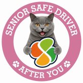 カーサイン 高齢者マーク SENIOR SAFE DRIVER シャルトリュー ステッカー シール 直径13cm 肉球 日本製 車