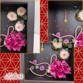 プリザーブドフラワー 花時計 華の時 時計 置き時計 壁掛け 掛け時計 和風 和モダン 還暦祝い 古希 喜寿 傘寿 米寿 卒寿 長寿祝い 退職祝い 母の日 敬老の日 誕生日 記念日 結婚祝い 両親 贈呈品 新築祝い プレゼント ギフト 贈り物 花 ピンポンマム 組紐 パール ブラックフレーム おしゃれ 豪華 ルルズ Lulu＊s
