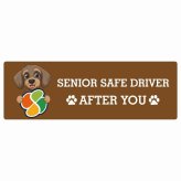 カーサイン 高齢者マーク SENIOR SAFE DRIVER ワイヤーヘアードダックスフンド ステッカー シール 長方形 20x6.7cm 肉球 日本製 車
