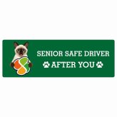 カーサイン 高齢者マーク SENIOR SAFE DRIVER スキフトイボブテイル ステッカー シール 長方形 15x5cm 肉球 日本製 車