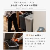 ゴミ箱 トラッシュカン 45L 東谷 LFS-861  蓋付き ダストボックス ペダル式 プッシュ式 2WAY開閉 スリム 大容量 分別 ごみ箱 キッチン リビング おむつ ペット 犬 猫 子供 ニオイ対策 石目調 おしゃれ 北欧 韓国インテリア ブラック グレー シンプル インテリア 新生活 引っ越し