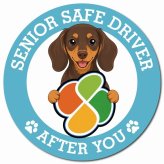 カーサイン 高齢者マーク SENIOR SAFE DRIVER ミニチュアダックスフンド マグネット 強力 直径13cm 肉球 日本製 車 ステッカー