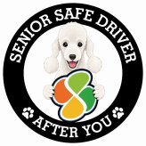 カーサイン 高齢者マーク SENIOR SAFE DRIVER ベドリントンテリア ステッカー シール 直径13cm 肉球 日本製 車