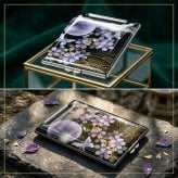 コンパクトミラー『井』名入れ 送料無料 和柄 和風 和モダン 和雑貨 和小物 手鏡 折りたたみ 桜 伝統工芸 職人 手作り ハンドメイド 記念日 プレゼント ギフト