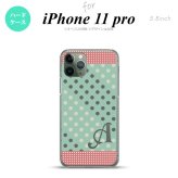 iPhone11Pro iPhone11 Pro スマホケース ハードケース ドット 水玉 C ミント ピンク +アルファベット メンズ レディース nk-i11p-1651i
