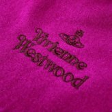 ヴィヴィアン ウエストウッド マフラー レディース メンズ ウール100％ フューシャ ピンク オーブ ロゴ刺繍 冬 誕生日 記念日 クリスマス プレゼント ギフト 母 父 彼氏 彼女 友達 Vivienne Westwood 成人 卒業 入学