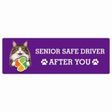 カーサイン 高齢者マーク SENIOR SAFE DRIVER ノルウェージャンフォレストキャット ステッカー シール 長方形 20x6.7cm 肉球 日本製 車