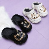 つけるだけで足元とびきり可愛く★サンダル用 デコチャーム 10個セット パール＆ゴールド 豪華セット シューチャーム デコパーツ クロッグサンダル 厚底サンダル DIY