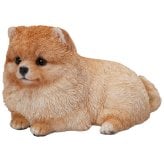 置物 woobia ウービア 犬 ポメ リラックスポメラニアン 茶 幅15cm 伏せ 小型犬 寝そべり リアル 本物そっくり イギリス生まれ 職人手彩色 縁起物 戌年 玄関 インテリア 新築祝い 引っ越し祝い 開店祝い 出産祝い 誕生日 お祝い ギフト プレゼント 犬好き ポメラニアン好き