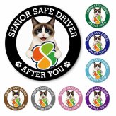 カーサイン 高齢者マーク SENIOR SAFE DRIVER スノーシュー マグネット 強力 直径13cm 肉球 日本製 車 ステッカー