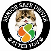 カーサイン 高齢者マーク SENIOR SAFE DRIVER ミヌエット ステッカー シール 直径13cm 肉球 日本製 車