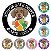 カーサイン 高齢者マーク SENIOR SAFE DRIVER ワイヤーヘアードダックスフンド マグネット 強力 直径13cm 肉球 日本製 車 ステッカー